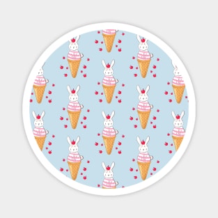 Bunny Ice Cream Pattern Magnet